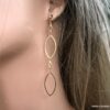 N6718b Boucles d'oreilles bohème chic longues acier inoxydable argenté - Bijoux Boucles d oreilles fantaisie Ninanina