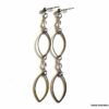 N6718c Boucles d'oreilles bohème chic longues acier inoxydable argenté - Bijoux Boucles d oreilles fantaisie Ninanina
