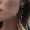 N6718H Boucles d'oreilles bohème chic longues acier inoxydable argenté - Bijoux Boucles d oreilles fantaisie Ninanina