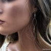 N6718M Boucles d'oreilles bohème chic longues acier inoxydable argenté - Bijoux Boucles d oreilles fantaisie Ninanina
