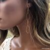 N6721D boucles d'oreilles longues pendantes dorées femme acier inoxydable doré - Bijoux Boucles d oreilles en ligne Ninanina