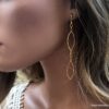 N6721E boucles d'oreilles longues pendantes dorées femme acier inoxydable doré - Bijoux Boucles d oreilles en ligne Ninanina