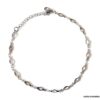 N6722c Bracelet cheville fantaisie losange acier inoxydable argenté - Bijoux Chaines en ligne Ninanina