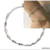 N6722g Bracelet cheville fantaisie losange acier inoxydable argenté - Bijoux Chaines en ligne Ninanina