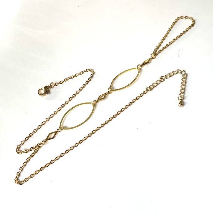 N6724a Chaine pour pied femme dorée Acier inoxydable doré - Bijoux de pieds felmmes en ligne Ninanina