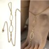 N6724b Chaine pour pied femme dorée Acier inoxydable doré - Bijoux de pieds felmmes en ligne Ninanina