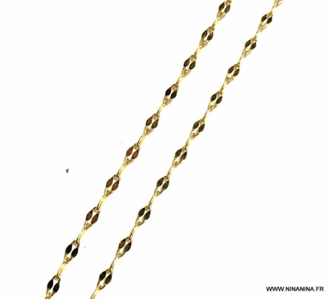 N6727 Chaine maille grain de café - Bijoux Chaines en ligne Ninanina