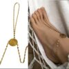N6730j Bracelet de pied femme doré Acier inoxydable or plaqué - Bijoux Bracelets en ligne Ninanina