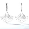 N6735 Boucles d'oreilles eventail femme acier inoxydable argent - Bijoux Boucles d oreilles en ligne Ninanina