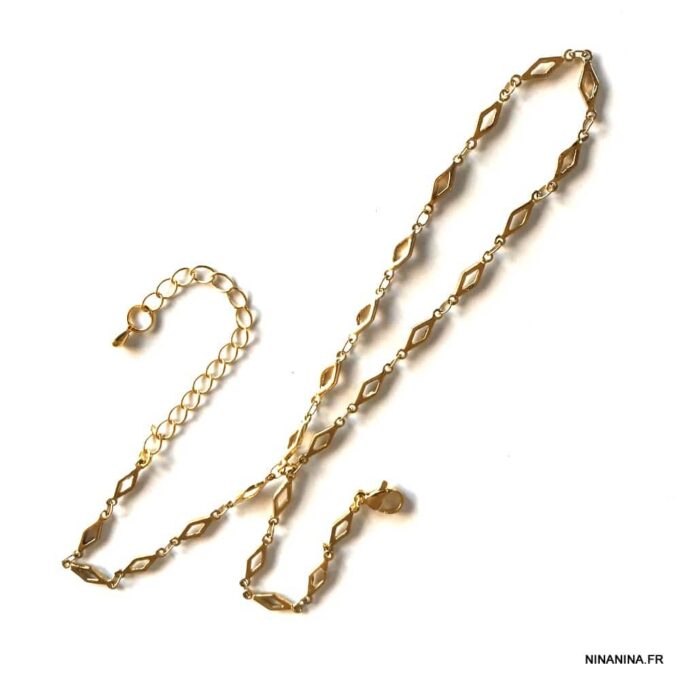 N6739b Parure main doré - bracelet bague acier inoxydable or - Bijoux Bracelets femmes en ligne Ninanina