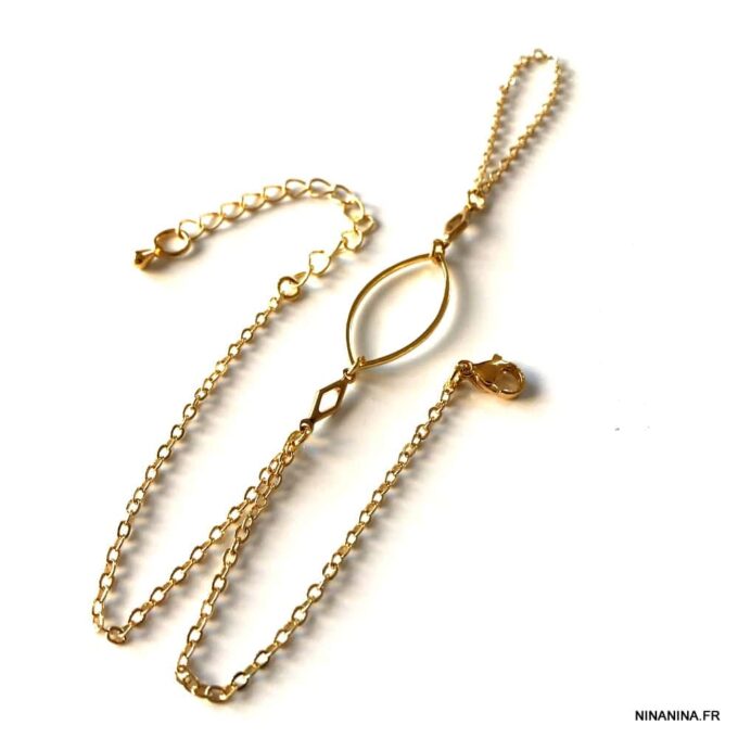 N6740b Bracelet et bague femme doré acier inoxydable or - Bijoux Bracelets Femmes en ligne Ninanina