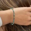 N6741c Bracelet turquoise véritable et argent pour femme 4mm - Bijoux Bracelets en ligne Ninanina