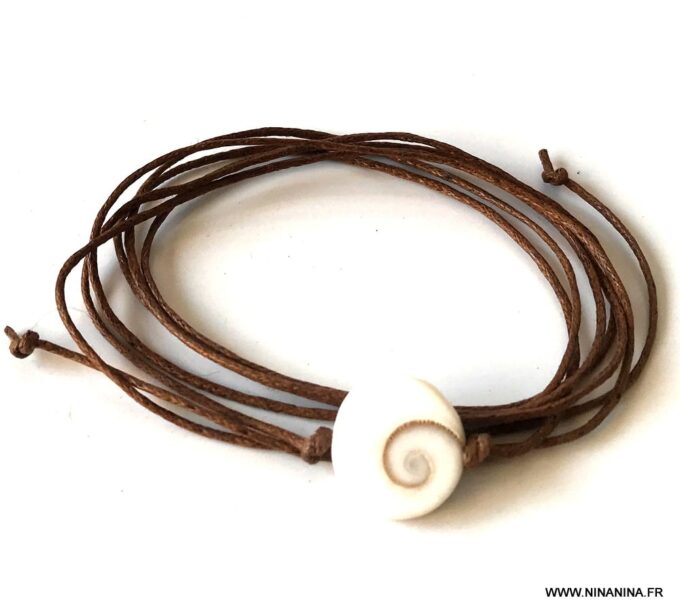 N6742a Bracelet cordon œil de sainte lucie porte bonheur - Bijoux Bracelets en ligne Ninanina