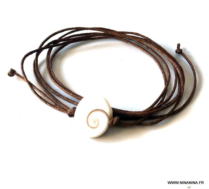 N6742g Bracelet cordon œil de sainte lucie porte bonheur - Bijoux Bracelets en ligne Ninanina