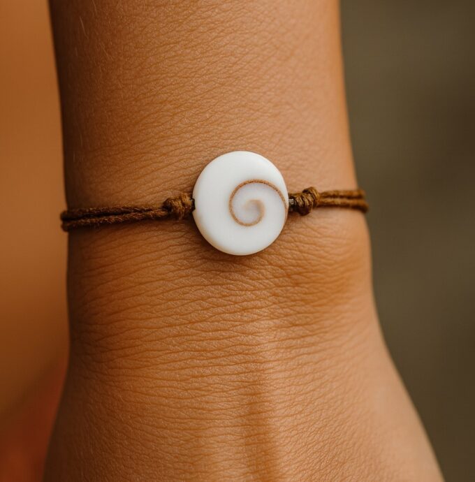 N6743b Bracelet oeil de sainte lucie pas cher fait main porte-bonheur – Bijoux Bracelets coquillages en ligne Ninanina