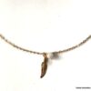 N6752c Chaine tour de taille plaqué or plume et pierre de lune - Bijoux Chaines en ligne Ninanina