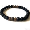 N6761f Bracelet homme pierre de lave oeil de tigre elastique - Bijoux Bracelets en ligne Ninanina