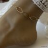 N6773o Chaine autour de la cheville femme plaqué or - Bijoux Bracelets en ligne Ninanina