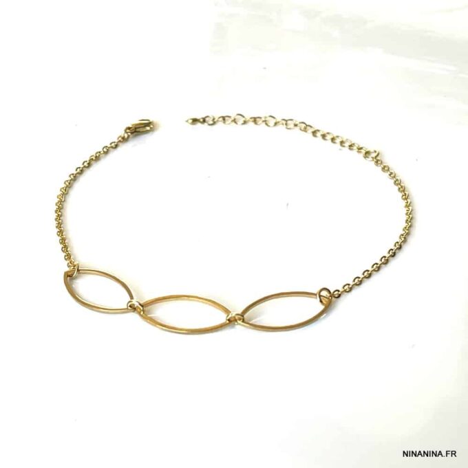 N6773t Chaine autour de la cheville femme plaqué or - Bijoux Bracelets en ligne Ninanina