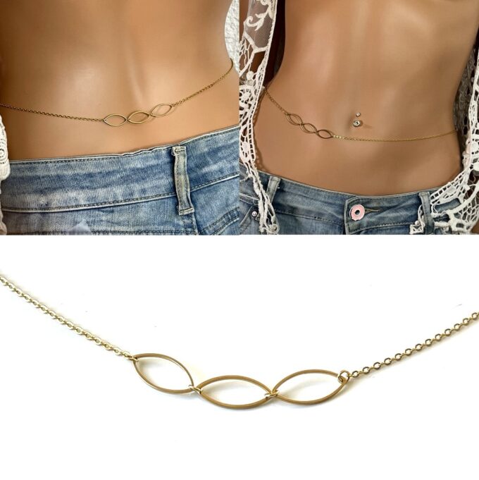 N6774e Chaine hanches femme plaqué or - Bijoux Chaines en ligne Ninanina