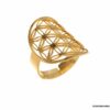 N6778f Bague fleur de vie femme acier doré - Bijoux Bagues en ligne Ninanina