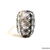 N6779c Bague fleur de vie argent Acier inoxydable - Bijoux Bagues en ligne Ninanina