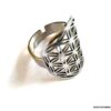 N6779e Bague fleur de vie argent Acier inoxydable - Bijoux Bagues en ligne Ninanina