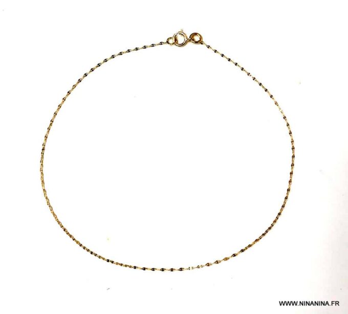 N6780b chaine de cheville or 18 carats femme maille fantaisie - Bijoux Chaines en ligne Ninanina
