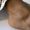 N6780b Chaine de cheville or 18 carats femme maille fantaisie - Bijoux de pieds en ligne Ninanina