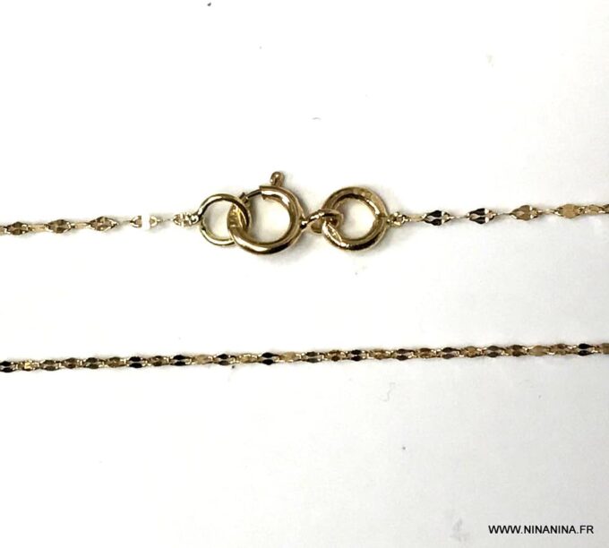 N6780f chaine de cheville or 18 carats femme maille fantaisie - Bijoux Chaines en ligne Ninanina