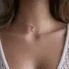 N6789b Ras De Cou Swarovski Artisanal - Collier Pendentif Goutte Cristal Et Argent 925 - Bijoux Colliers femmes en ligne Ninanina