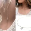 N6790a Collier de dos Swarovski et argent pendentif goutte pour femme - Bijoux Colliers en ligne Ninanina