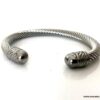 N6796b Bracelet homme tresse acier inoxydable argent jonc ouvert - Bijoux Bracelets en ligne Ninanina