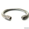 N6796f Bracelet homme tresse acier inoxydable argent jonc ouvert - Bijoux Bracelets en ligne Ninanina