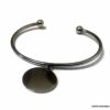 N6797d Jonc Acier avec médaille lisse pour femme - Bijoux Bracelets en ligne Ninanina