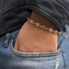 N6576a Bracelet grain de café or plaqué pour homme - Bijoux bracelets-en ligne Ninanina