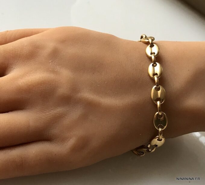 N6576g Bracelet grain de café or plaqué pour homme - Bijoux bracelets-en ligne Ninanina