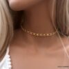 N6785e Ras de cou plaqué or femme chaine gros maillons - Bijoux Colliers en ligne Ninanina