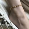 N6786 Chaine au cheville gros maillons plaqué or pour femme doré - Bijoux de pied en ligne Ninanina