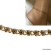 N6786e Chaine au cheville gros maillons plaqué or pour femme - Bijoux Chaines en ligne Ninanina