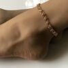 N6786e Chaine au cheville gros maillons plaqué or pour femme doré - Bijoux de pied en ligne Ninanina