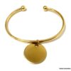 N6799b Bracelet jonc avec medaille Acier doré pour femme - Bijoux Bracelets en ligne Ninanina