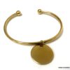 N6799d Bracelet jonc avec medaille Acier doré pour femme - Bijoux Bracelets en ligne Ninanina