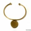 N6799f Bracelet jonc avec medaille Acier doré pour femme - Bijoux Bracelets en ligne Ninanina