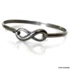 N6802 Jonc infinity acier inoxydable argent - bracelet pour femme - Bijoux Bracelets en ligne Ninanina