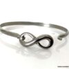 N6802a Jonc infinity acier inoxydable argent - bracelet pour femme - Bijoux Bracelets en ligne Ninanina