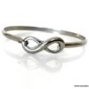 N6802b Jonc infinity acier inoxydable argent - bracelet pour femme - Bijoux Bracelets en ligne Ninanina