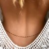 N6803f Chaine de taille perles rouges émaillées sur acier doré - Bijoux Chaines en ligne Ninanina