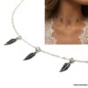 N6805c Collier Ras de Cou Femme en Argent 925 avec Charms Plumes – Bijou Artisanal Made in France - Bijoux Colliers boheme chic en ligne Ninanina
