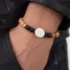 N6808a Bracelet œil de sainte lucie véritable pour homme - Boules en pierre de Lave et Perles bois - Bijoux Bracelets hommes en ligne Ninanina